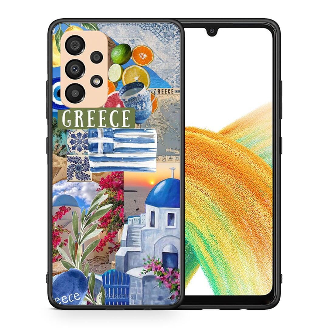 Θήκη Samsung A33 5G All Greek από τη Smartfits με σχέδιο στο πίσω μέρος και μαύρο περίβλημα | Samsung A33 5G All Greek case with colorful back and black bezels
