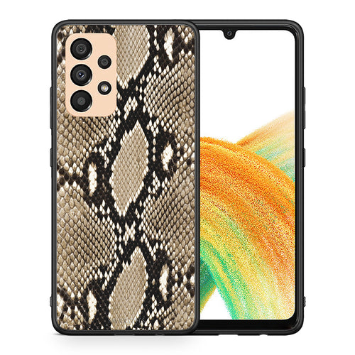 Θήκη Samsung A33 5G Fashion Snake Animal από τη Smartfits με σχέδιο στο πίσω μέρος και μαύρο περίβλημα | Samsung A33 5G Fashion Snake Animal case with colorful back and black bezels