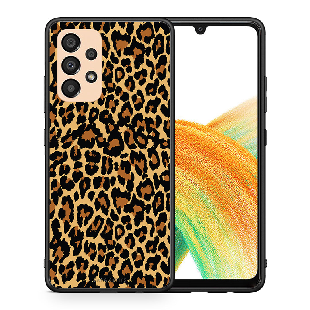 Θήκη Samsung A33 5G Leopard Animal από τη Smartfits με σχέδιο στο πίσω μέρος και μαύρο περίβλημα | Samsung A33 5G Leopard Animal case with colorful back and black bezels