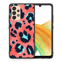 Thumbnail for Θήκη Samsung A33 5G Pink Leopard Animal από τη Smartfits με σχέδιο στο πίσω μέρος και μαύρο περίβλημα | Samsung A33 5G Pink Leopard Animal case with colorful back and black bezels