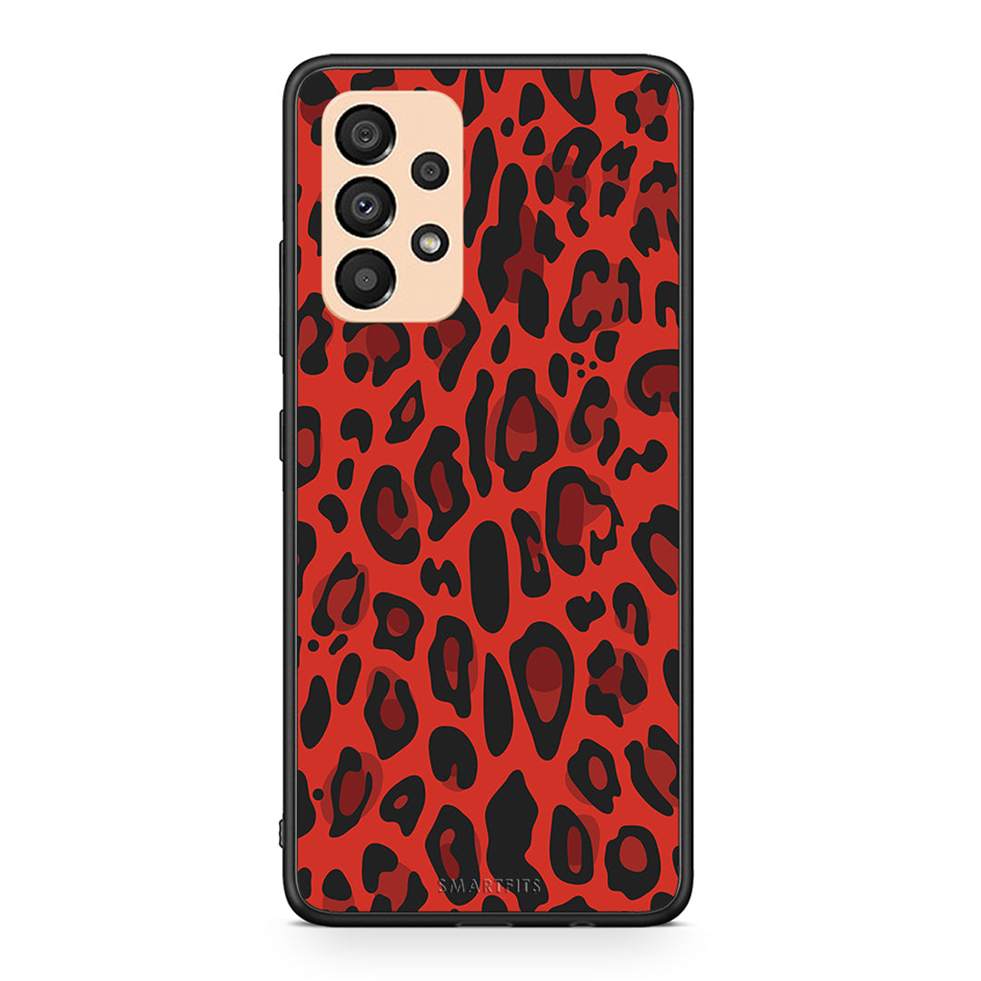 4 - Samsung A33 5G Red Leopard Animal case, cover, bumper