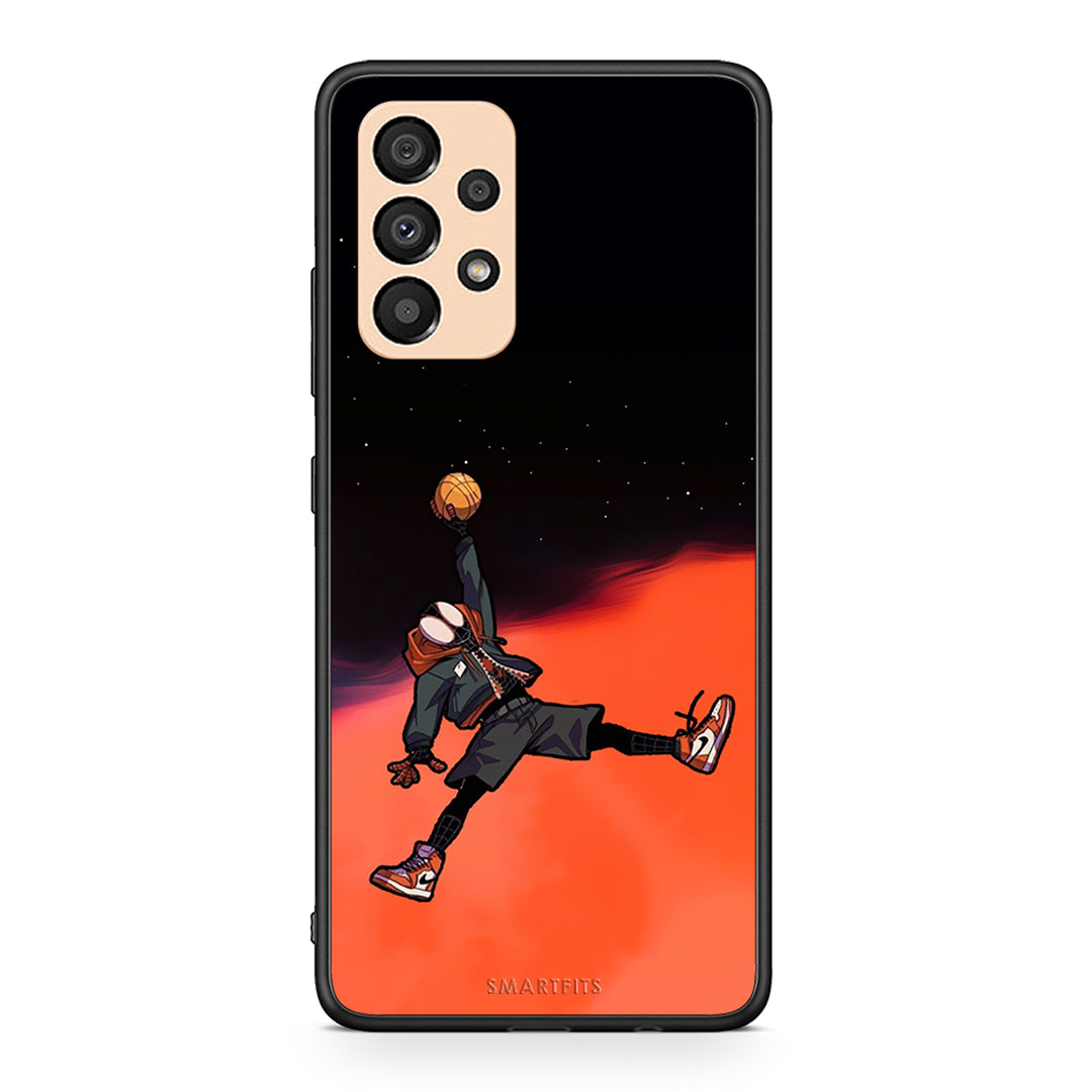 Samsung A33 5G Basketball Hero θήκη από τη Smartfits με σχέδιο στο πίσω μέρος και μαύρο περίβλημα | Smartphone case with colorful back and black bezels by Smartfits