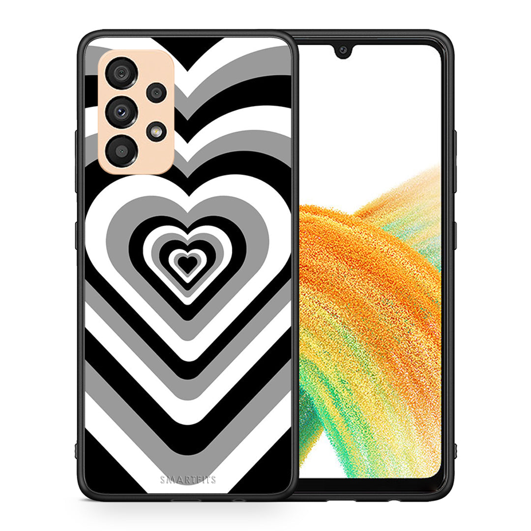 Θήκη Samsung A33 5G Black Hearts από τη Smartfits με σχέδιο στο πίσω μέρος και μαύρο περίβλημα | Samsung A33 5G Black Hearts case with colorful back and black bezels