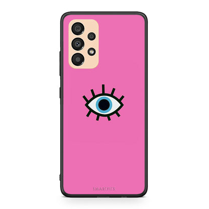 Samsung A33 5G Blue Eye Pink θήκη από τη Smartfits με σχέδιο στο πίσω μέρος και μαύρο περίβλημα | Smartphone case with colorful back and black bezels by Smartfits