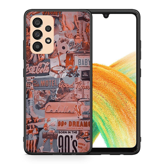 Θήκη Samsung A33 5G Born In 90s από τη Smartfits με σχέδιο στο πίσω μέρος και μαύρο περίβλημα | Samsung A33 5G Born In 90s case with colorful back and black bezels