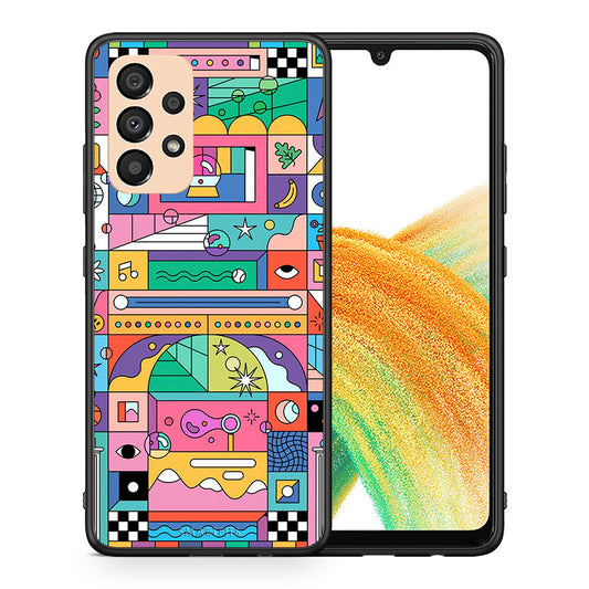 Θήκη Samsung A33 5G Bubbles Soap από τη Smartfits με σχέδιο στο πίσω μέρος και μαύρο περίβλημα | Samsung A33 5G Bubbles Soap case with colorful back and black bezels