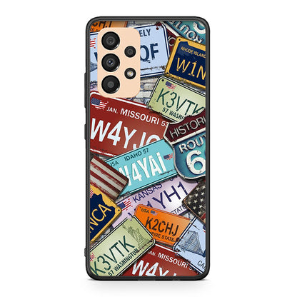Samsung A33 5G Car Plates θήκη από τη Smartfits με σχέδιο στο πίσω μέρος και μαύρο περίβλημα | Smartphone case with colorful back and black bezels by Smartfits