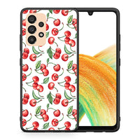 Thumbnail for Θήκη Samsung A33 5G Cherry Summer από τη Smartfits με σχέδιο στο πίσω μέρος και μαύρο περίβλημα | Samsung A33 5G Cherry Summer case with colorful back and black bezels