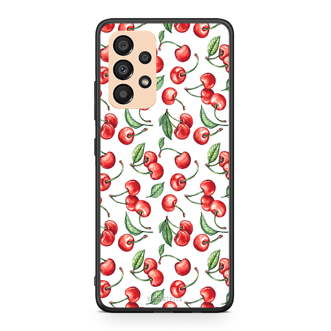 Samsung A33 5G Cherry Summer θήκη από τη Smartfits με σχέδιο στο πίσω μέρος και μαύρο περίβλημα | Smartphone case with colorful back and black bezels by Smartfits