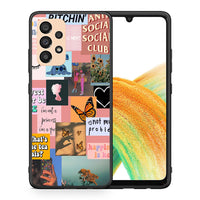 Thumbnail for Θήκη Αγίου Βαλεντίνου Samsung A33 5G Collage Bitchin από τη Smartfits με σχέδιο στο πίσω μέρος και μαύρο περίβλημα | Samsung A33 5G Collage Bitchin case with colorful back and black bezels