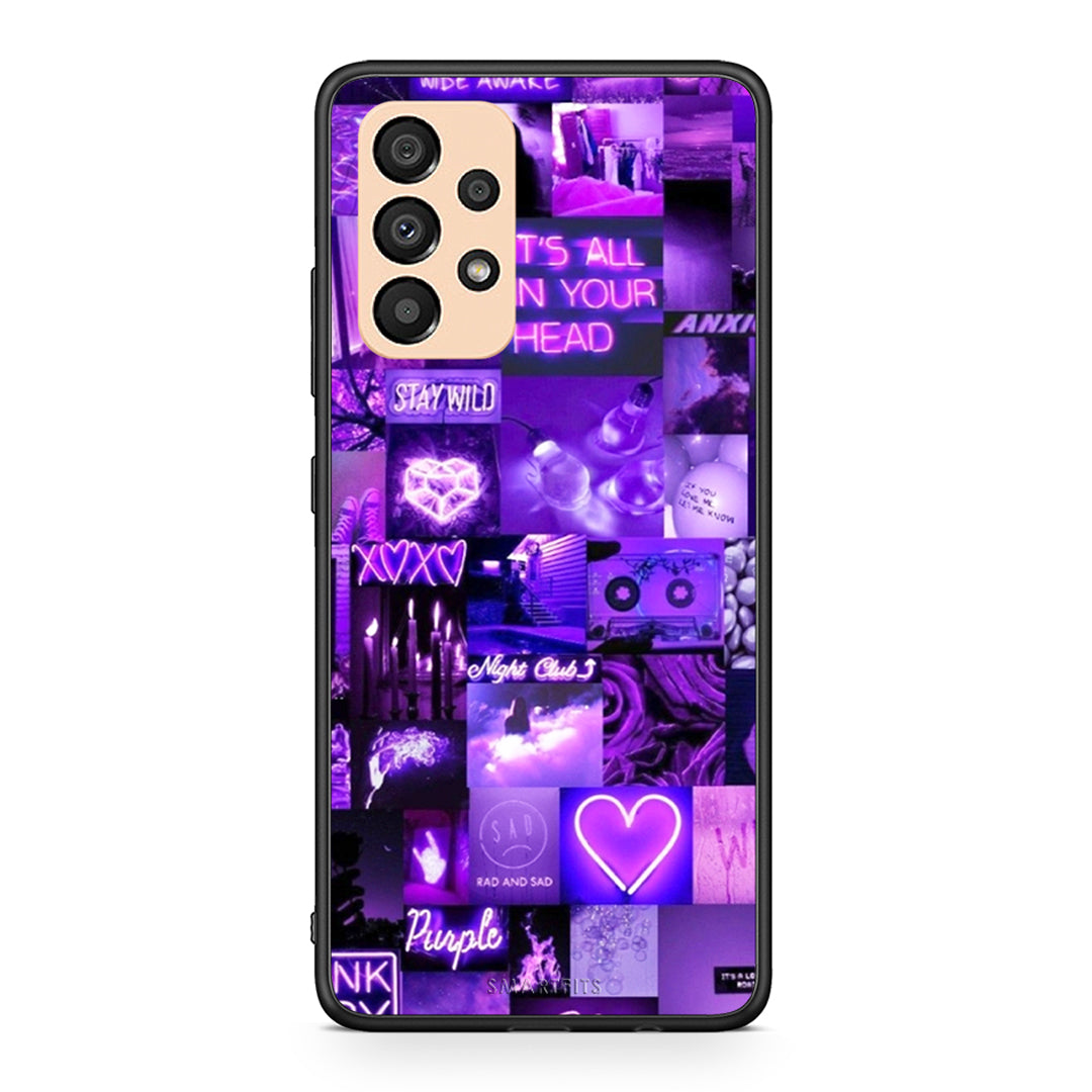 Samsung A33 5G Collage Stay Wild Θήκη Αγίου Βαλεντίνου από τη Smartfits με σχέδιο στο πίσω μέρος και μαύρο περίβλημα | Smartphone case with colorful back and black bezels by Smartfits