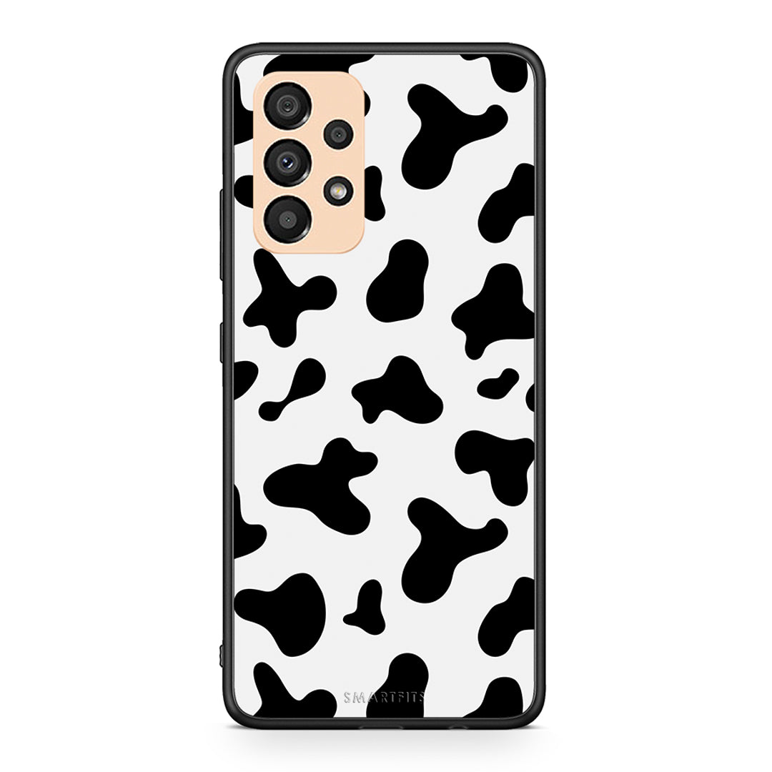 Samsung A33 5G Cow Print θήκη από τη Smartfits με σχέδιο στο πίσω μέρος και μαύρο περίβλημα | Smartphone case with colorful back and black bezels by Smartfits