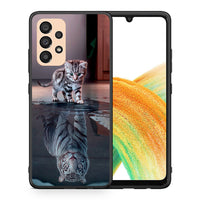 Thumbnail for Θήκη Samsung A33 5G Tiger Cute από τη Smartfits με σχέδιο στο πίσω μέρος και μαύρο περίβλημα | Samsung A33 5G Tiger Cute case with colorful back and black bezels