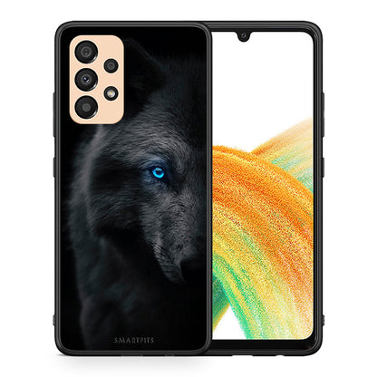 Θήκη Samsung A33 5G Dark Wolf από τη Smartfits με σχέδιο στο πίσω μέρος και μαύρο περίβλημα | Samsung A33 5G Dark Wolf case with colorful back and black bezels