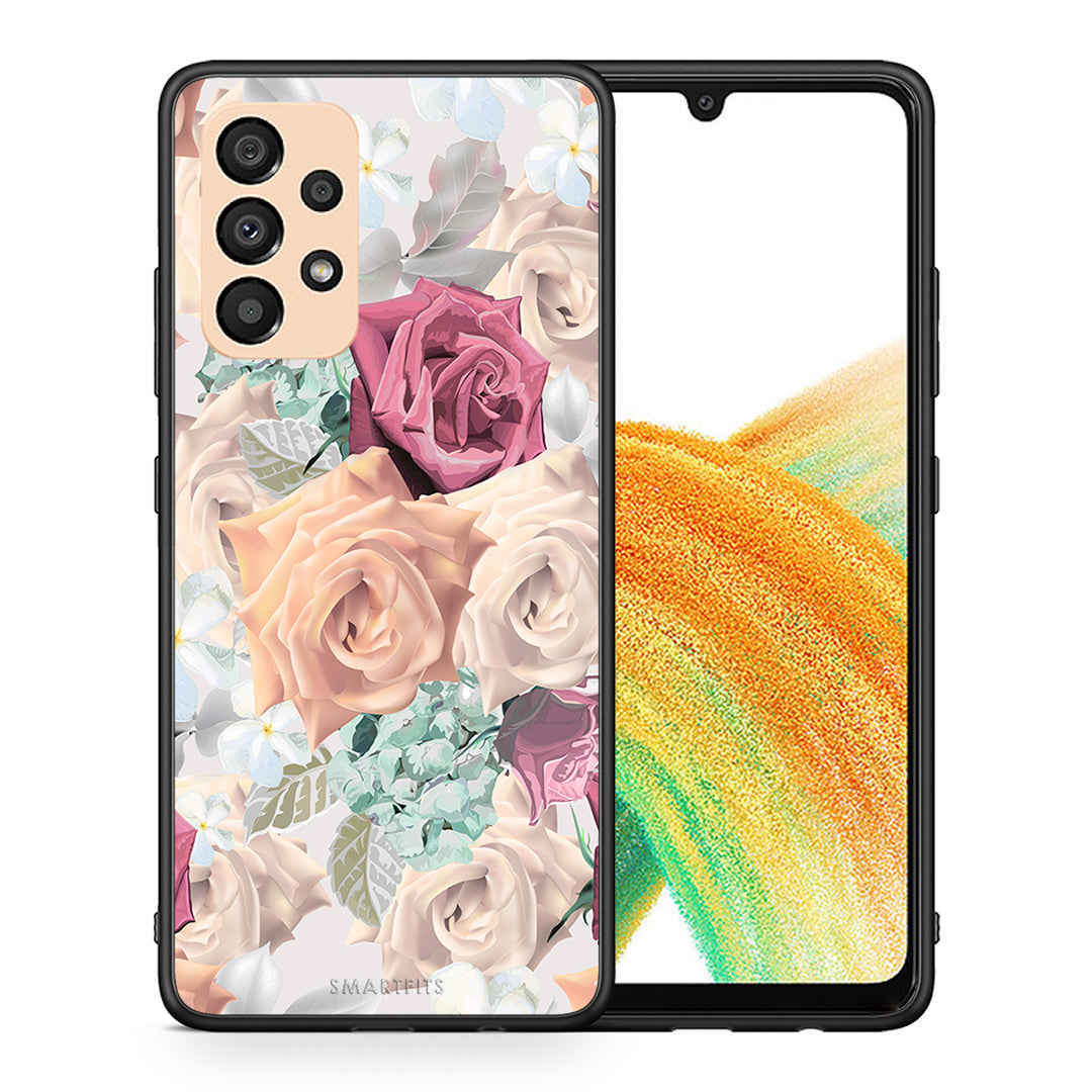 Θήκη Samsung A33 5G Bouquet Floral από τη Smartfits με σχέδιο στο πίσω μέρος και μαύρο περίβλημα | Samsung A33 5G Bouquet Floral case with colorful back and black bezels