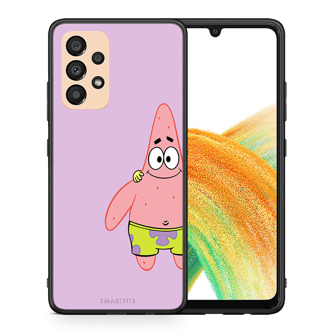 Θήκη Samsung A33 5G Friends Patrick από τη Smartfits με σχέδιο στο πίσω μέρος και μαύρο περίβλημα | Samsung A33 5G Friends Patrick case with colorful back and black bezels