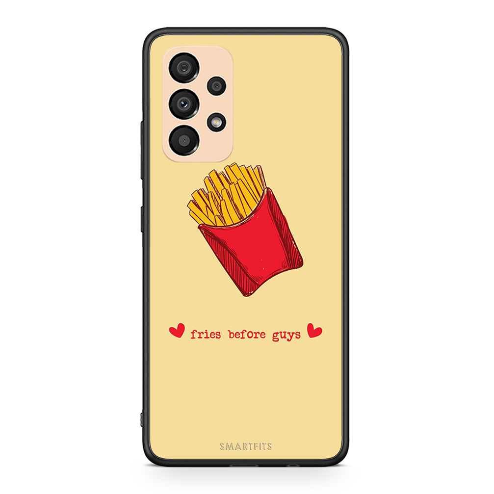Samsung A33 5G Fries Before Guys Θήκη Αγίου Βαλεντίνου από τη Smartfits με σχέδιο στο πίσω μέρος και μαύρο περίβλημα | Smartphone case with colorful back and black bezels by Smartfits