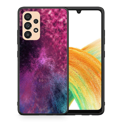 Θήκη Samsung A33 5G Aurora Galaxy από τη Smartfits με σχέδιο στο πίσω μέρος και μαύρο περίβλημα | Samsung A33 5G Aurora Galaxy case with colorful back and black bezels