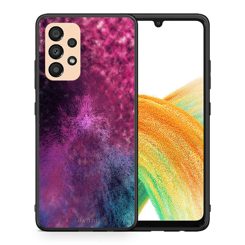 Θήκη Samsung A33 5G Aurora Galaxy από τη Smartfits με σχέδιο στο πίσω μέρος και μαύρο περίβλημα | Samsung A33 5G Aurora Galaxy case with colorful back and black bezels