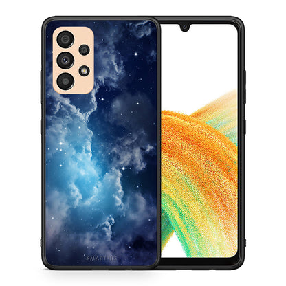 Θήκη Samsung A33 5G Blue Sky Galaxy από τη Smartfits με σχέδιο στο πίσω μέρος και μαύρο περίβλημα | Samsung A33 5G Blue Sky Galaxy case with colorful back and black bezels