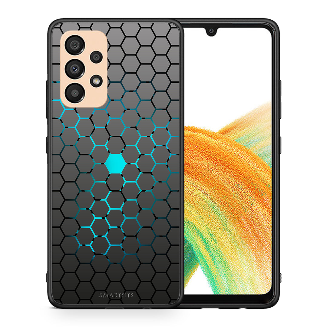 Θήκη Samsung A33 5G Hexagonal Geometric από τη Smartfits με σχέδιο στο πίσω μέρος και μαύρο περίβλημα | Samsung A33 5G Hexagonal Geometric case with colorful back and black bezels