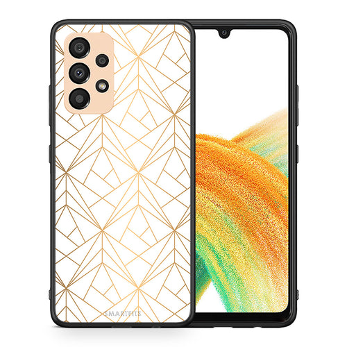 Θήκη Samsung A33 5G Luxury White Geometric από τη Smartfits με σχέδιο στο πίσω μέρος και μαύρο περίβλημα | Samsung A33 5G Luxury White Geometric case with colorful back and black bezels