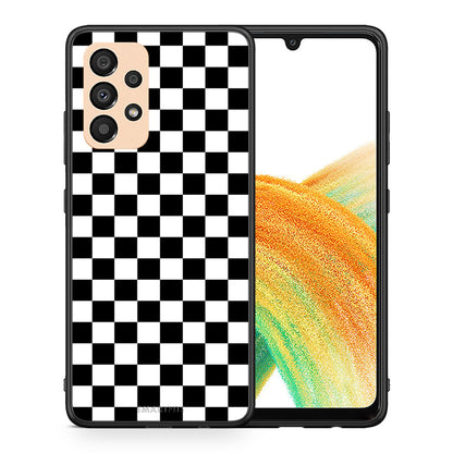 Θήκη Samsung A33 5G Squares Geometric από τη Smartfits με σχέδιο στο πίσω μέρος και μαύρο περίβλημα | Samsung A33 5G Squares Geometric case with colorful back and black bezels