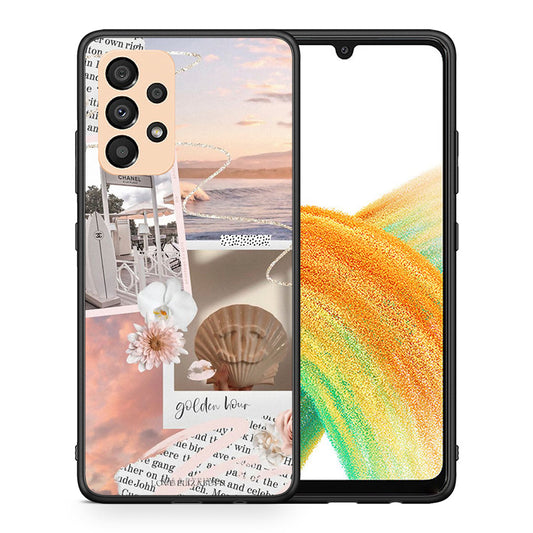 Θήκη Αγίου Βαλεντίνου Samsung A33 5G Golden Hour από τη Smartfits με σχέδιο στο πίσω μέρος και μαύρο περίβλημα | Samsung A33 5G Golden Hour case with colorful back and black bezels