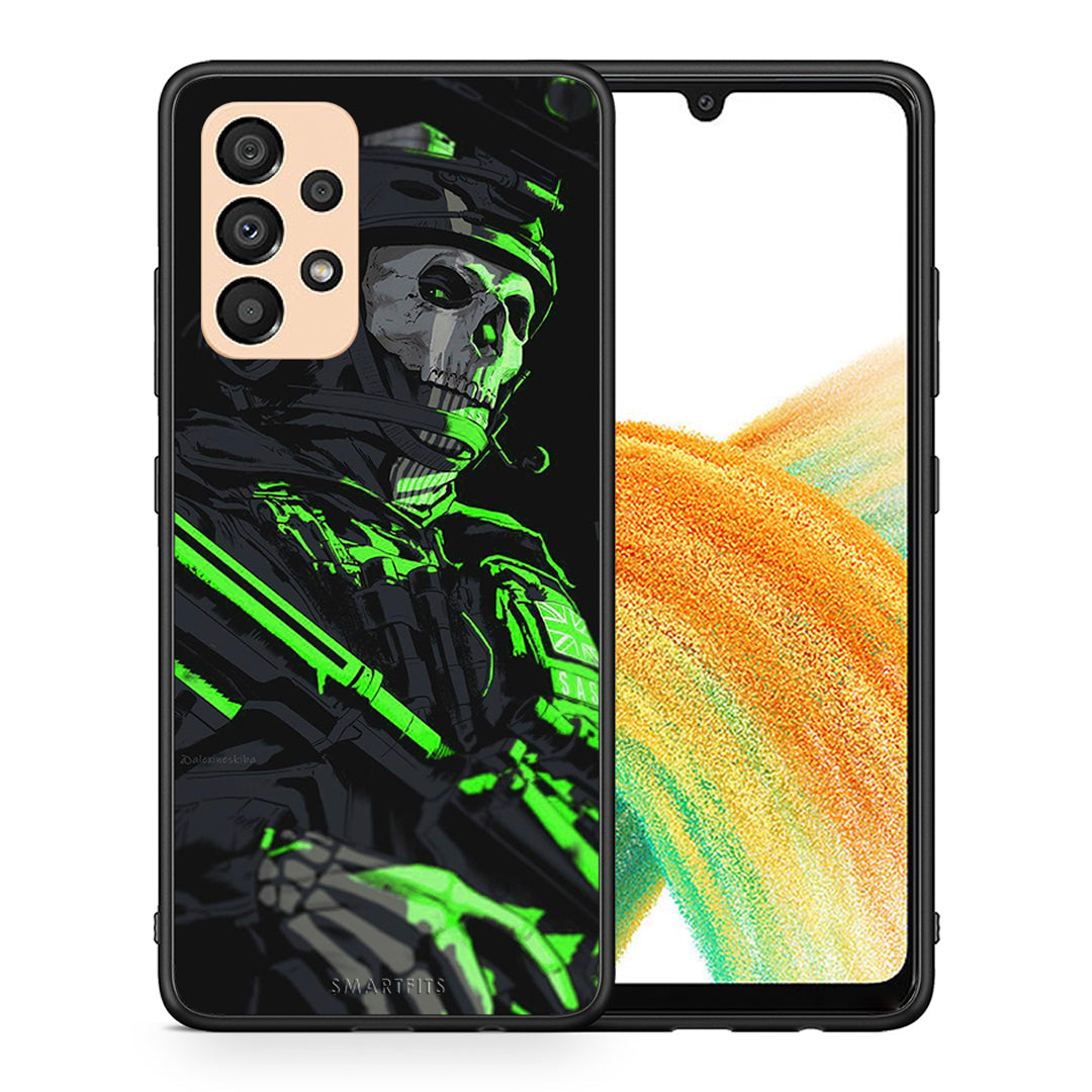 Θήκη Αγίου Βαλεντίνου Samsung A33 5G Green Soldier από τη Smartfits με σχέδιο στο πίσω μέρος και μαύρο περίβλημα | Samsung A33 5G Green Soldier case with colorful back and black bezels
