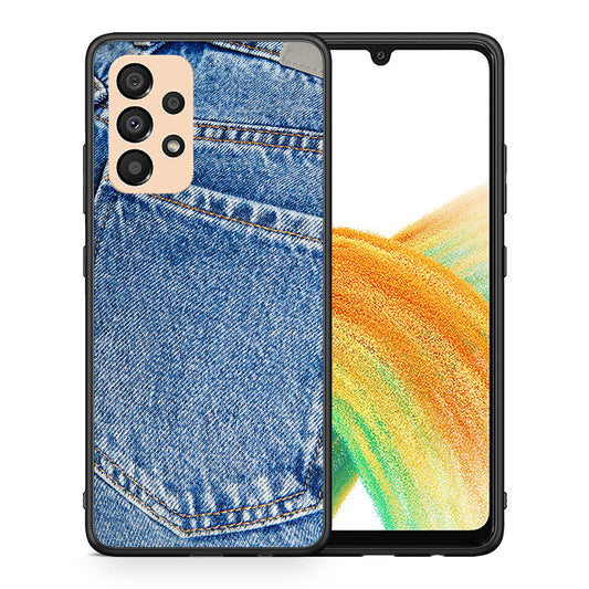 Θήκη Samsung A33 5G Jeans Pocket από τη Smartfits με σχέδιο στο πίσω μέρος και μαύρο περίβλημα | Samsung A33 5G Jeans Pocket case with colorful back and black bezels