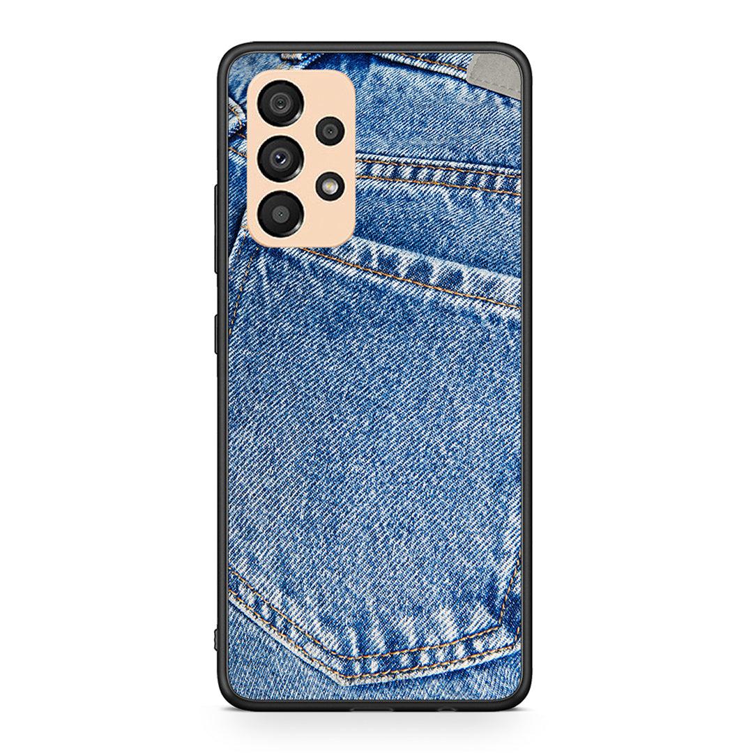 Samsung A33 5G Jeans Pocket θήκη από τη Smartfits με σχέδιο στο πίσω μέρος και μαύρο περίβλημα | Smartphone case with colorful back and black bezels by Smartfits