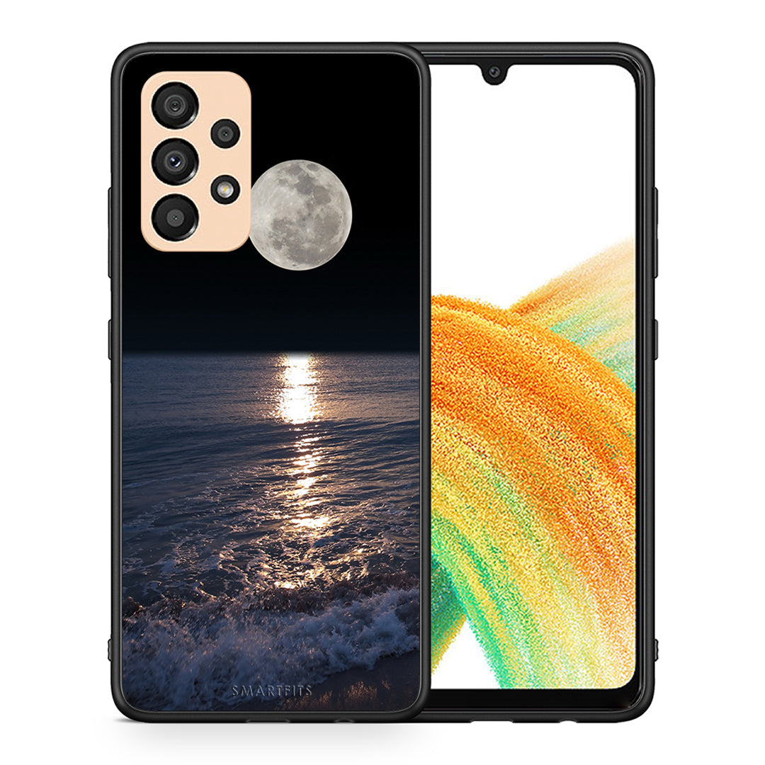 Θήκη Samsung A33 5G Moon Landscape από τη Smartfits με σχέδιο στο πίσω μέρος και μαύρο περίβλημα | Samsung A33 5G Moon Landscape case with colorful back and black bezels