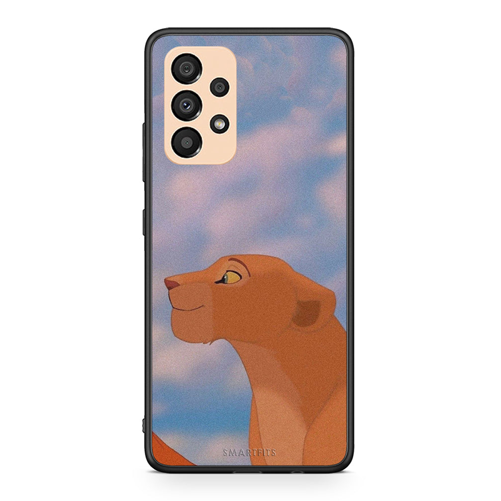 Samsung A33 5G Lion Love 2 Θήκη Αγίου Βαλεντίνου από τη Smartfits με σχέδιο στο πίσω μέρος και μαύρο περίβλημα | Smartphone case with colorful back and black bezels by Smartfits