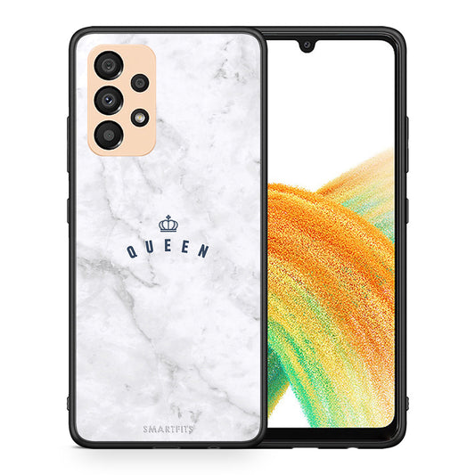 Θήκη Samsung A33 5G Queen Marble από τη Smartfits με σχέδιο στο πίσω μέρος και μαύρο περίβλημα | Samsung A33 5G Queen Marble case with colorful back and black bezels