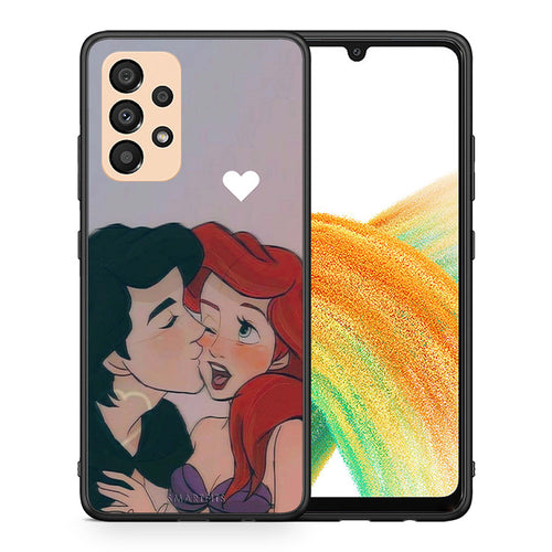 Θήκη Αγίου Βαλεντίνου Samsung A33 5G Mermaid Love από τη Smartfits με σχέδιο στο πίσω μέρος και μαύρο περίβλημα | Samsung A33 5G Mermaid Love case with colorful back and black bezels