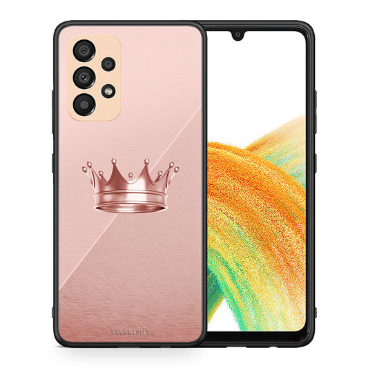 Θήκη Samsung A33 5G Crown Minimal από τη Smartfits με σχέδιο στο πίσω μέρος και μαύρο περίβλημα | Samsung A33 5G Crown Minimal case with colorful back and black bezels