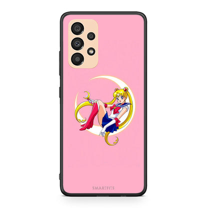 Samsung A33 5G Moon Girl θήκη από τη Smartfits με σχέδιο στο πίσω μέρος και μαύρο περίβλημα | Smartphone case with colorful back and black bezels by Smartfits