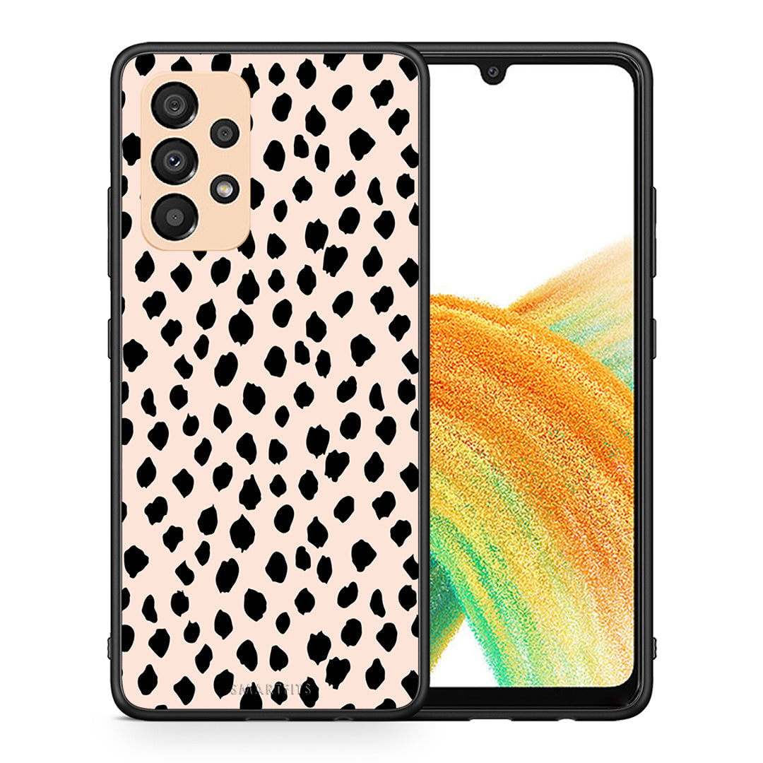 Θήκη Samsung A33 5G New Polka Dots από τη Smartfits με σχέδιο στο πίσω μέρος και μαύρο περίβλημα | Samsung A33 5G New Polka Dots case with colorful back and black bezels