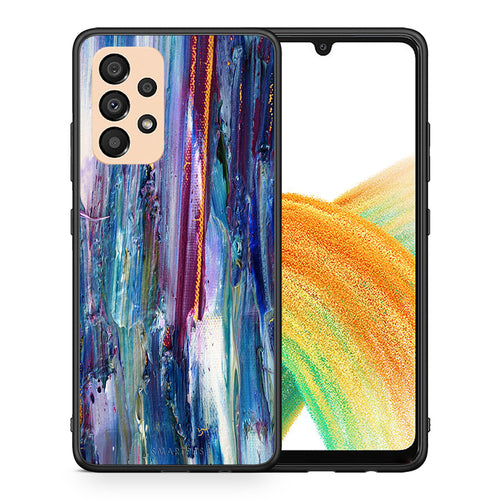 Θήκη Samsung A33 5G Winter Paint από τη Smartfits με σχέδιο στο πίσω μέρος και μαύρο περίβλημα | Samsung A33 5G Winter Paint case with colorful back and black bezels