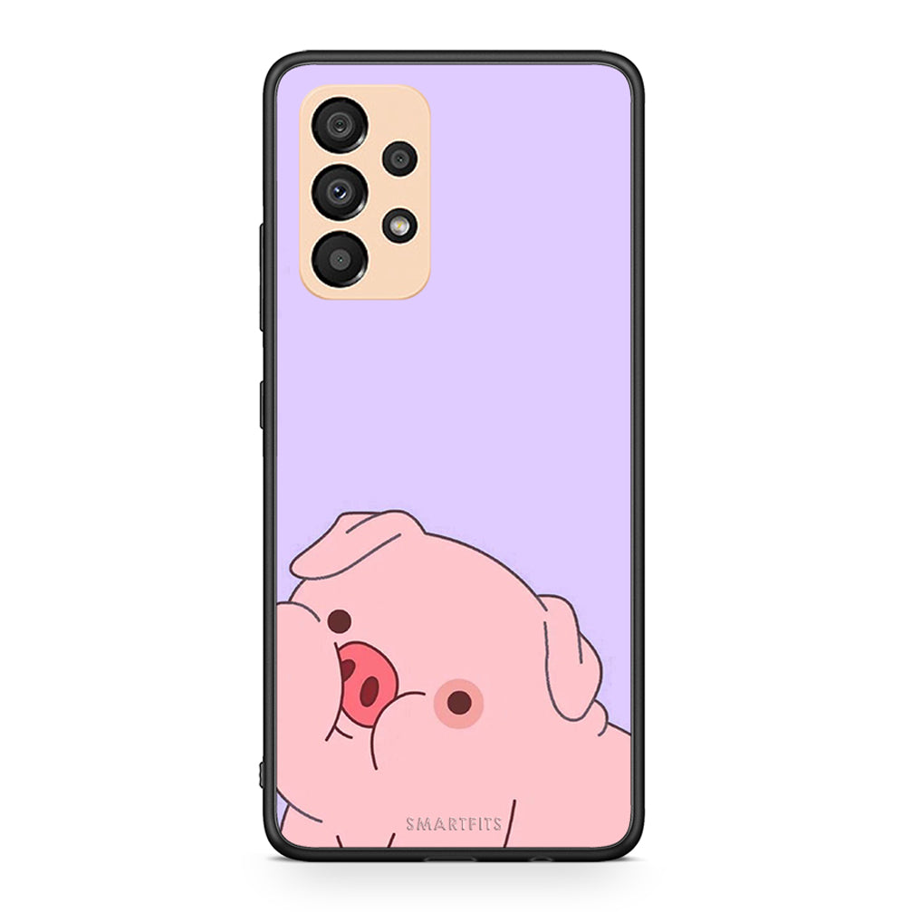 Samsung A33 5G Pig Love 2 Θήκη Αγίου Βαλεντίνου από τη Smartfits με σχέδιο στο πίσω μέρος και μαύρο περίβλημα | Smartphone case with colorful back and black bezels by Smartfits