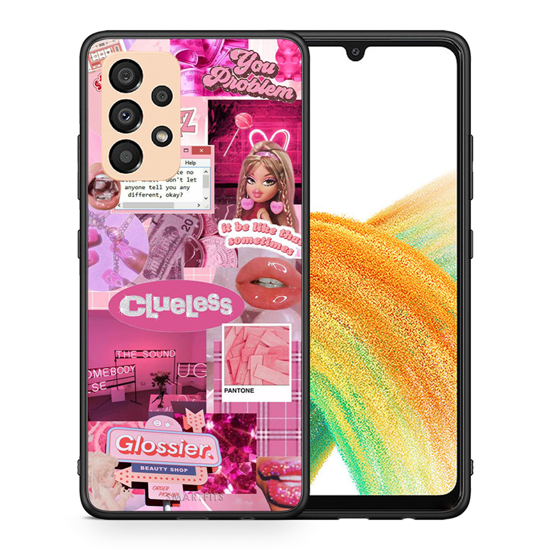 Θήκη Αγίου Βαλεντίνου Samsung A33 5G Pink Love από τη Smartfits με σχέδιο στο πίσω μέρος και μαύρο περίβλημα | Samsung A33 5G Pink Love case with colorful back and black bezels