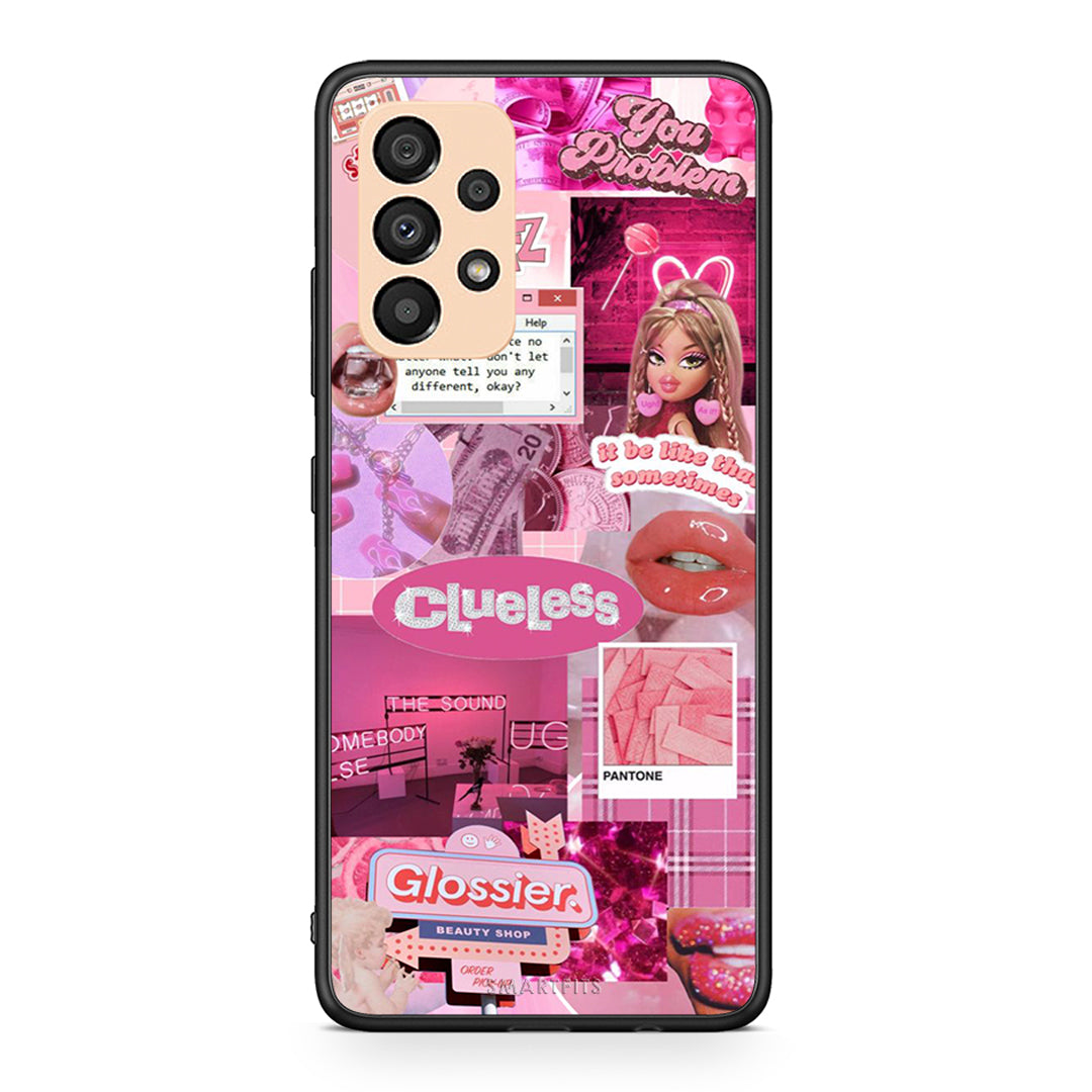 Samsung A33 5G Pink Love Θήκη Αγίου Βαλεντίνου από τη Smartfits με σχέδιο στο πίσω μέρος και μαύρο περίβλημα | Smartphone case with colorful back and black bezels by Smartfits