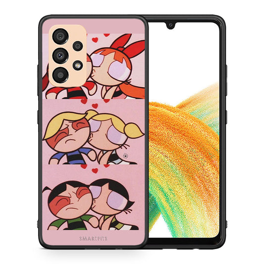 Θήκη Αγίου Βαλεντίνου Samsung A33 5G Puff Love από τη Smartfits με σχέδιο στο πίσω μέρος και μαύρο περίβλημα | Samsung A33 5G Puff Love case with colorful back and black bezels