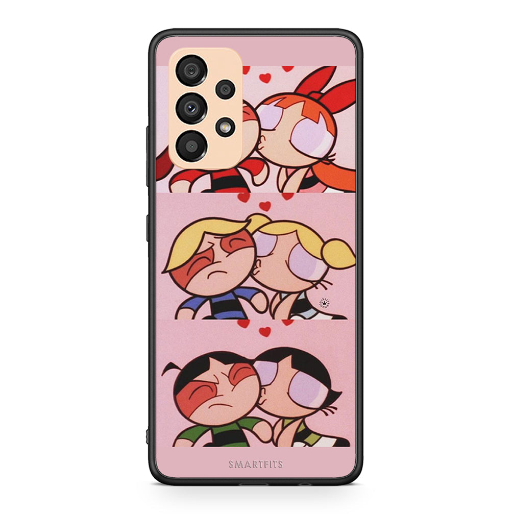 Samsung A33 5G Puff Love Θήκη Αγίου Βαλεντίνου από τη Smartfits με σχέδιο στο πίσω μέρος και μαύρο περίβλημα | Smartphone case with colorful back and black bezels by Smartfits