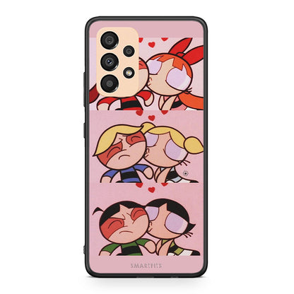 Samsung A33 5G Puff Love Θήκη Αγίου Βαλεντίνου από τη Smartfits με σχέδιο στο πίσω μέρος και μαύρο περίβλημα | Smartphone case with colorful back and black bezels by Smartfits