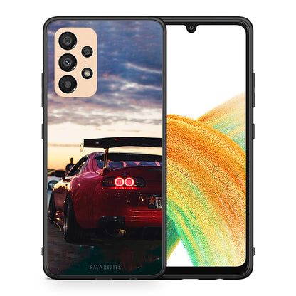 Θήκη Samsung A33 5G Racing Supra από τη Smartfits με σχέδιο στο πίσω μέρος και μαύρο περίβλημα | Samsung A33 5G Racing Supra case with colorful back and black bezels