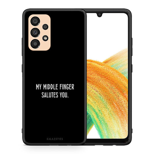 Θήκη Samsung A33 5G Salute από τη Smartfits με σχέδιο στο πίσω μέρος και μαύρο περίβλημα | Samsung A33 5G Salute case with colorful back and black bezels