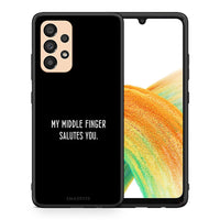 Thumbnail for Θήκη Samsung A33 5G Salute από τη Smartfits με σχέδιο στο πίσω μέρος και μαύρο περίβλημα | Samsung A33 5G Salute case with colorful back and black bezels
