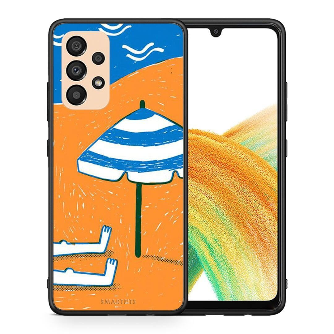 Θήκη Samsung A33 5G Summering από τη Smartfits με σχέδιο στο πίσω μέρος και μαύρο περίβλημα | Samsung A33 5G Summering case with colorful back and black bezels