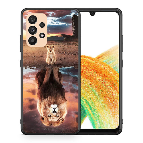 Θήκη Αγίου Βαλεντίνου Samsung A33 5G Sunset Dreams από τη Smartfits με σχέδιο στο πίσω μέρος και μαύρο περίβλημα | Samsung A33 5G Sunset Dreams case with colorful back and black bezels